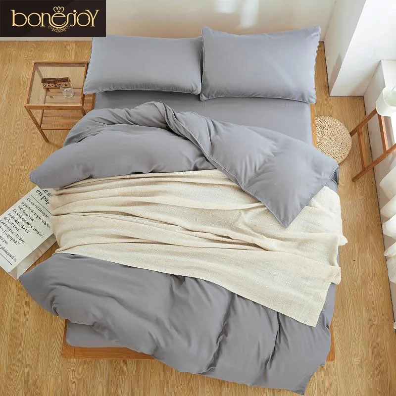 Bonenjoy Solid Color Bed Sheet Pillow Case American Style Grey Bedding Set Single Quilt Cover Bedspreads Covers For King Bed Bedspread Cover Colored Bed Sheetsbedding Set Aliexpress