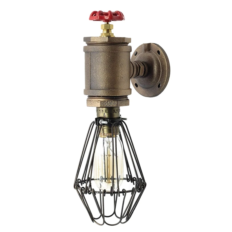 

Loft Style Sconce"Old Bill", Wall Mounted Lamp With Cage, Steam Punk, Industrial Light