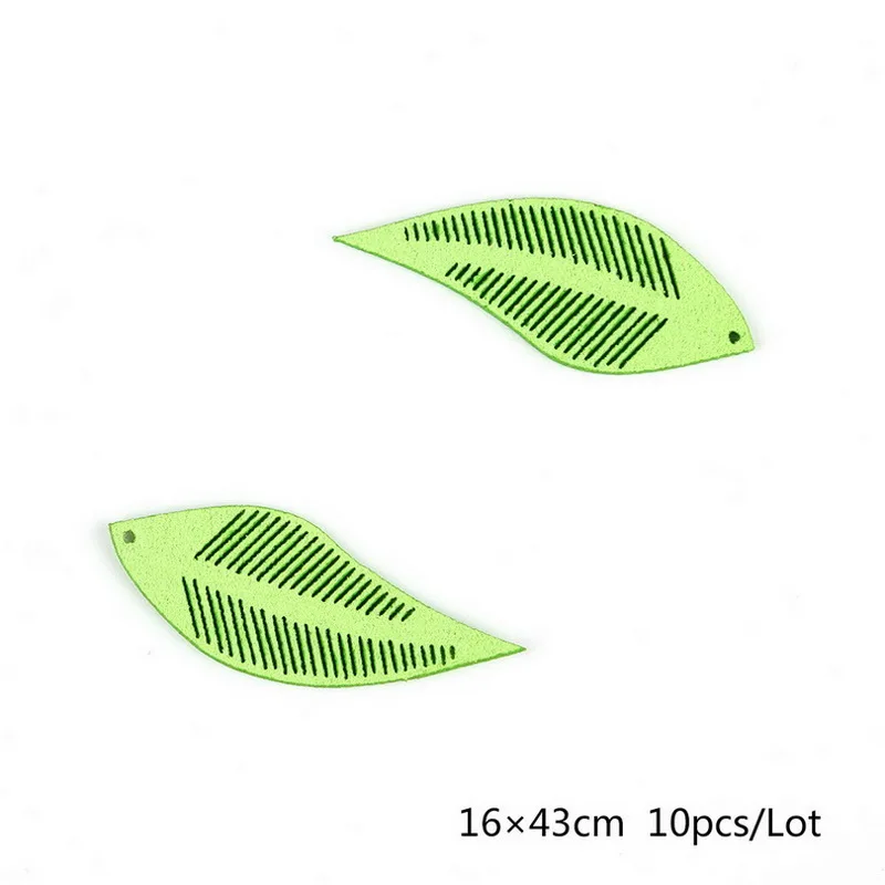 10 шт./лот, 16x43 мм, Модные Цветные подвески из искусственной кожи, подвеска в форме листа для DIY, украшение для изготовления бижутерии - Окраска металла: Peridot