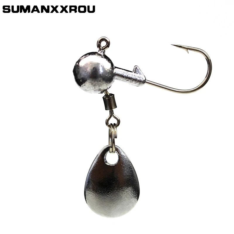 20pcs Lead Jig Round Spherical Head Fishing Hook Jig Hooks For Soft