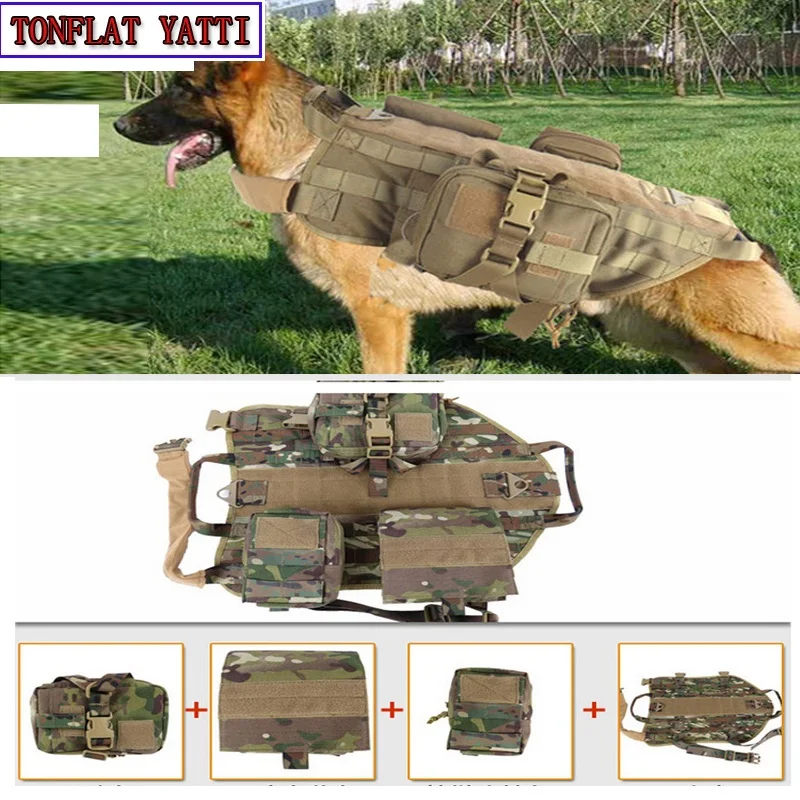 

2017 Outdoor Protection Army Tactical Dog Vests Military Dog Clothes Load Bearing Harness SWAT Dog Training rescue Molle Vest