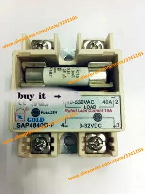 

Free shipping NEW Solid state relay with fuse SAP4840D-F 40A DC control AC