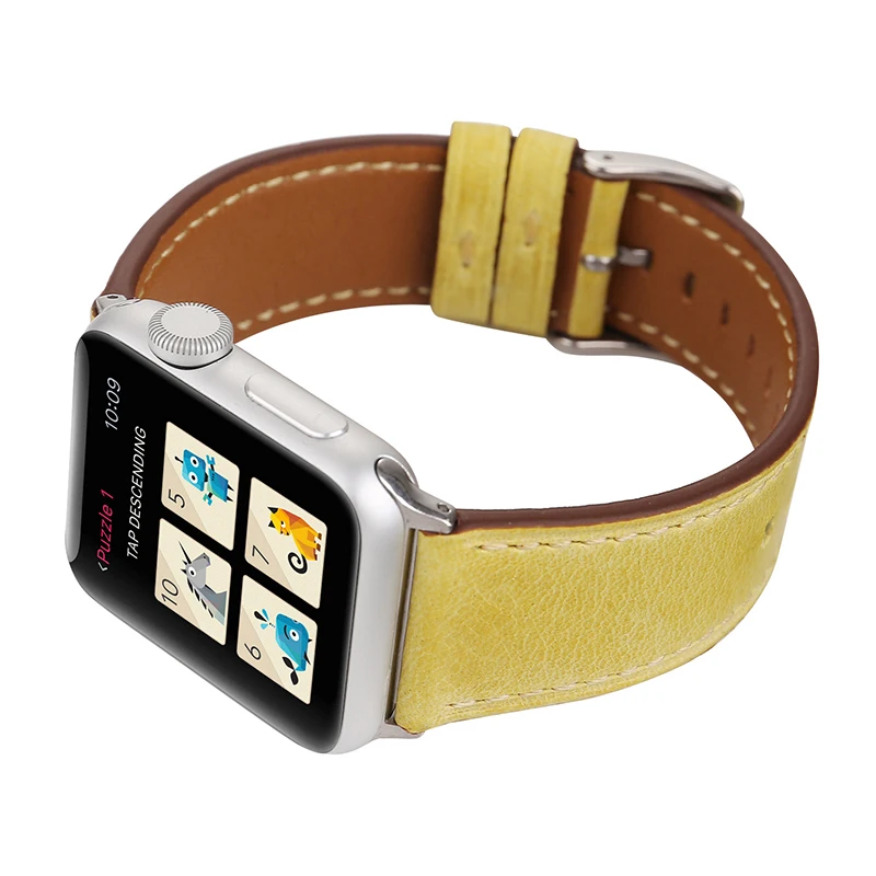 Разноцветный ремешок для часов для Apple Watch Series 4 40/44 мм Натуральная кожа Watcband для Apple Watch Series 3 2 1 38, 42 мм, версия Для женщин часы ремешок на