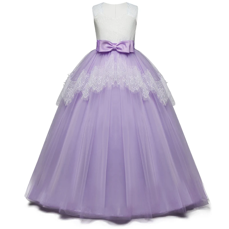 Детские платья с цветочной вышивкой для девочек; торжественное вечернее свадебное платье с цветочным узором для девочек-подростков; платье для школьной церемонии, вечеринки, выпускного бала