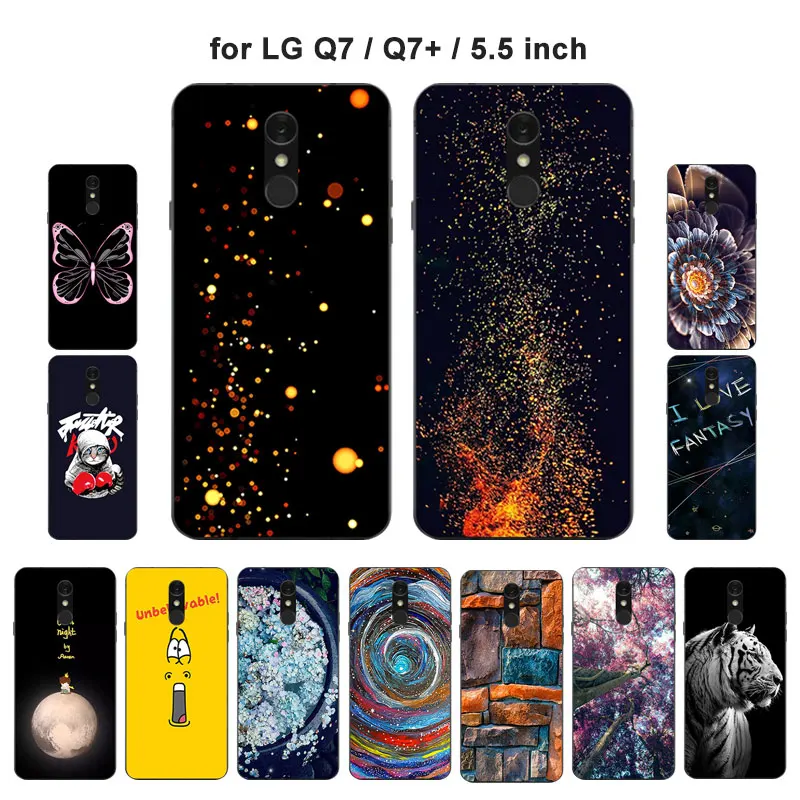 Тонкий чехол для телефона LG Q7 + 5 дюйма роскошный мягкий силиконовый прозрачный из