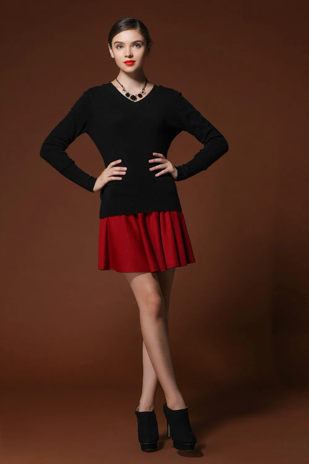 Free Shipping 2014 Autumn and Winter Solid Front And Back V-Neck Sexy Woman New Fashion Brand Elastic Cashmere Sweater Free Shipping 2014 Autumn and Winter Solid Front And Back V-Neck Sexy Woman New Fashion Brand Elastic Cashmere Sweater