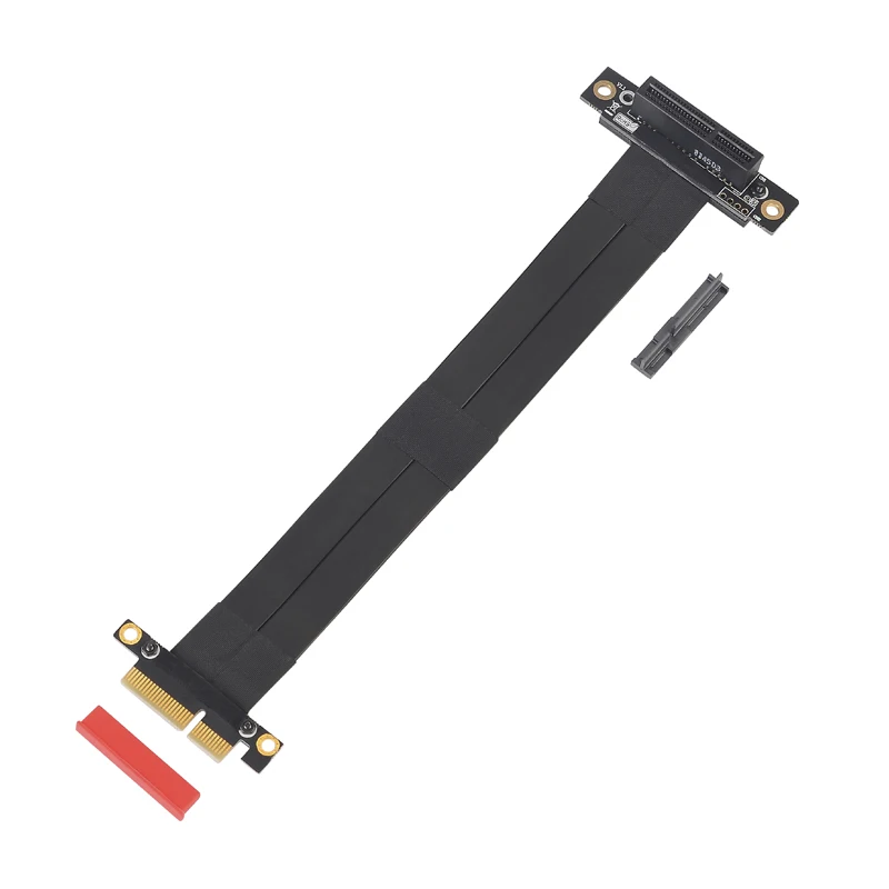 PCI E 4X Riser Card Extender Flex Extension Cable Ribbon Adapter