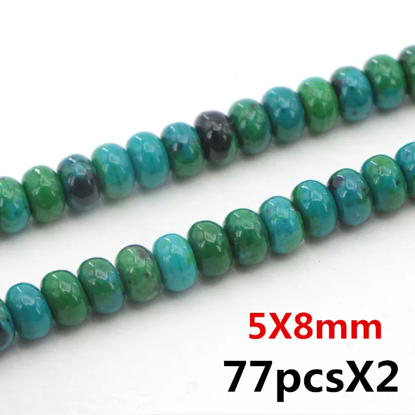 2 High Quality 4-12mm Dark green semi-precious Abacus Phoenix stone loose beads for DIY Fashion charms  (9)