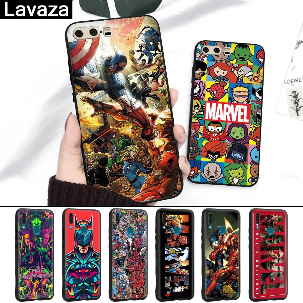 

Lavaza Marvel Comics logo DIY Printing Drawing Silicone Case for Huawei P8 Lite 2015 2017 P9 2016 Mini P10 P20 Pro P Smart 2019