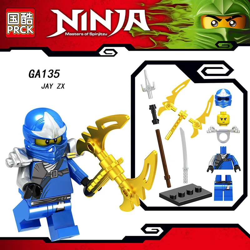 

Single Sale Compatible LegoINGlys ZANE ZX GOLDEN NINJA COLLE LLOYD JAY KAI Ninjagoes Action Building Blocks Toys Children Gift