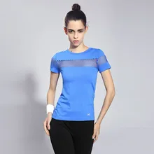 Летняя Стильная женская спортивная футболка для фитнеса, для бега, короткий рукав, быстросохнущая, дышащая, для спортзала, сексуальная, полый, нейлон, спортивная одежда, топы