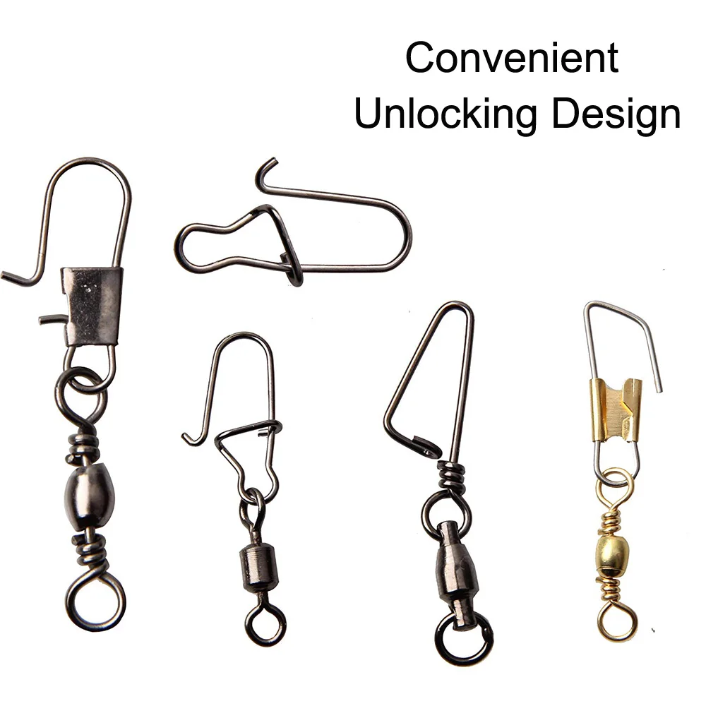 Fishing Barrel Swivel with Safty Snap Connector snap swivels Solid Rings Fishing High Strength Tackle SHADDOCK FISHING