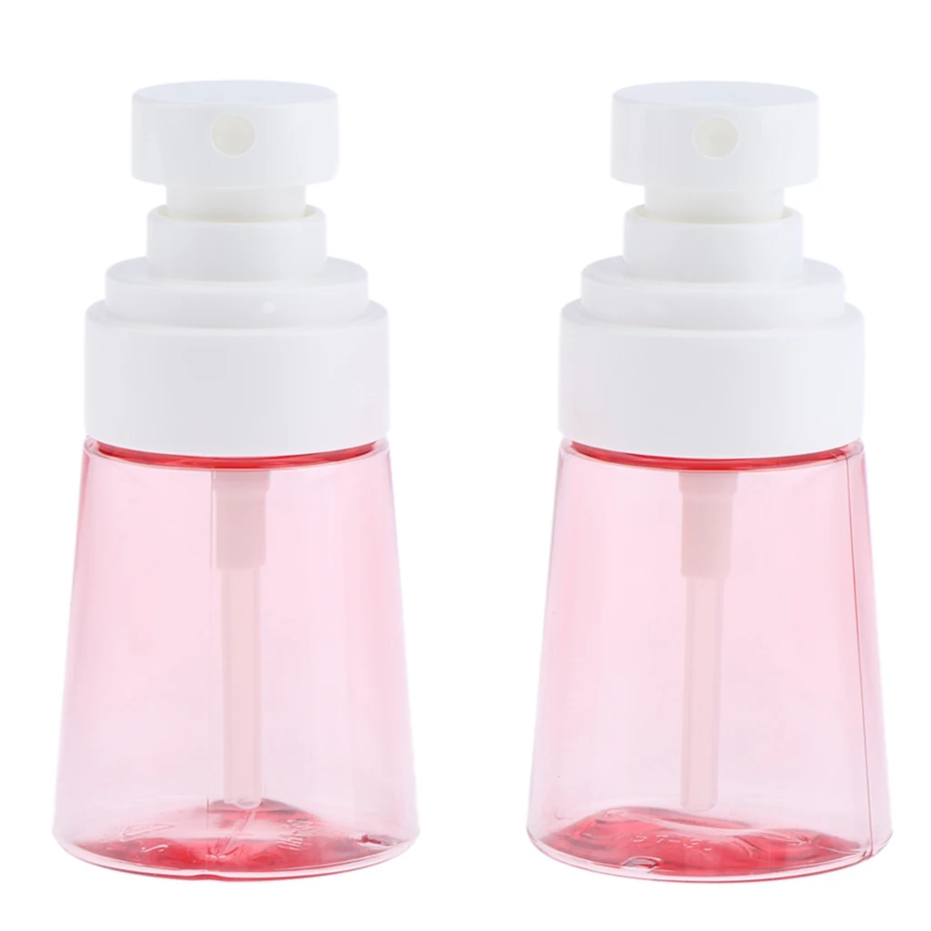 2 Pack Plastic Refillable Empty Fine Mist Pump Spray Bottles Travel Home 30ml
