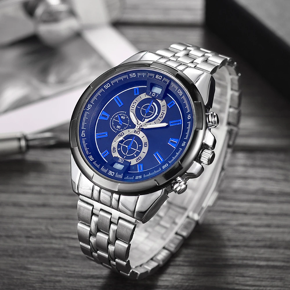 

Fashion Stainless Steel Men's Watches Luxury Business Military Sports Quartz Watch Male Wristwatches Relogio Masculino