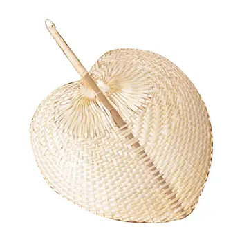 

1 Pcs Pure Cooling Fan Handmade DIY Heart Shaped Bamboo Woven Fans For Summer Party Tools Pure Artificial DIY Woven Cooling Fan