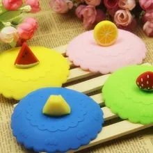 1 шт. фрукты кружева пыли многоразовый силикон крышка чашки DIY Сращивание теплоизоляция чашки Уплотнение Крышка лимон арбуз ELB 267