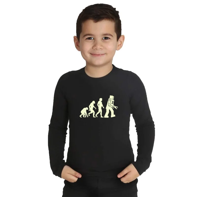 LYTLM Evolution Tshirt Kids Cute Toddler Girl Tops Funny Glow in Dark Tee Shirt Enfant Garcon Camiseta Infantil Kid T-shirt Boys