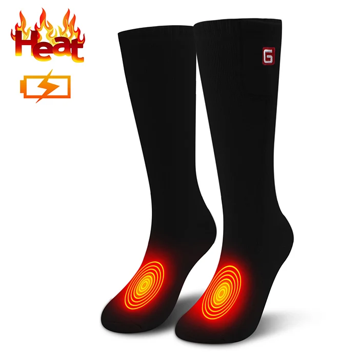 Носки с подогревом носки с электроподогревом с перезаряжаемой батареей 3,7 V литий-ионные аккумуляторы для хронично холодных ног(розовый - Цвет: Black