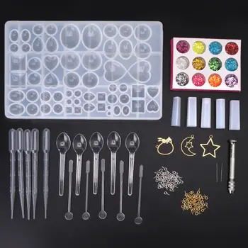 

Resin Casting Molds Epoxy Handicraft Kit Silicone Mold Making Jewelry Gem Pendant Clasp Mould Craft DIY Set