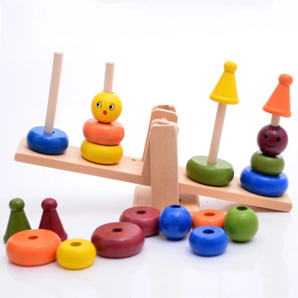 1 комплект милые составные игрушки баланс обучающая игрушка в форме клоуна красочная деревянная развивающая игрушка для дети младшего возраста