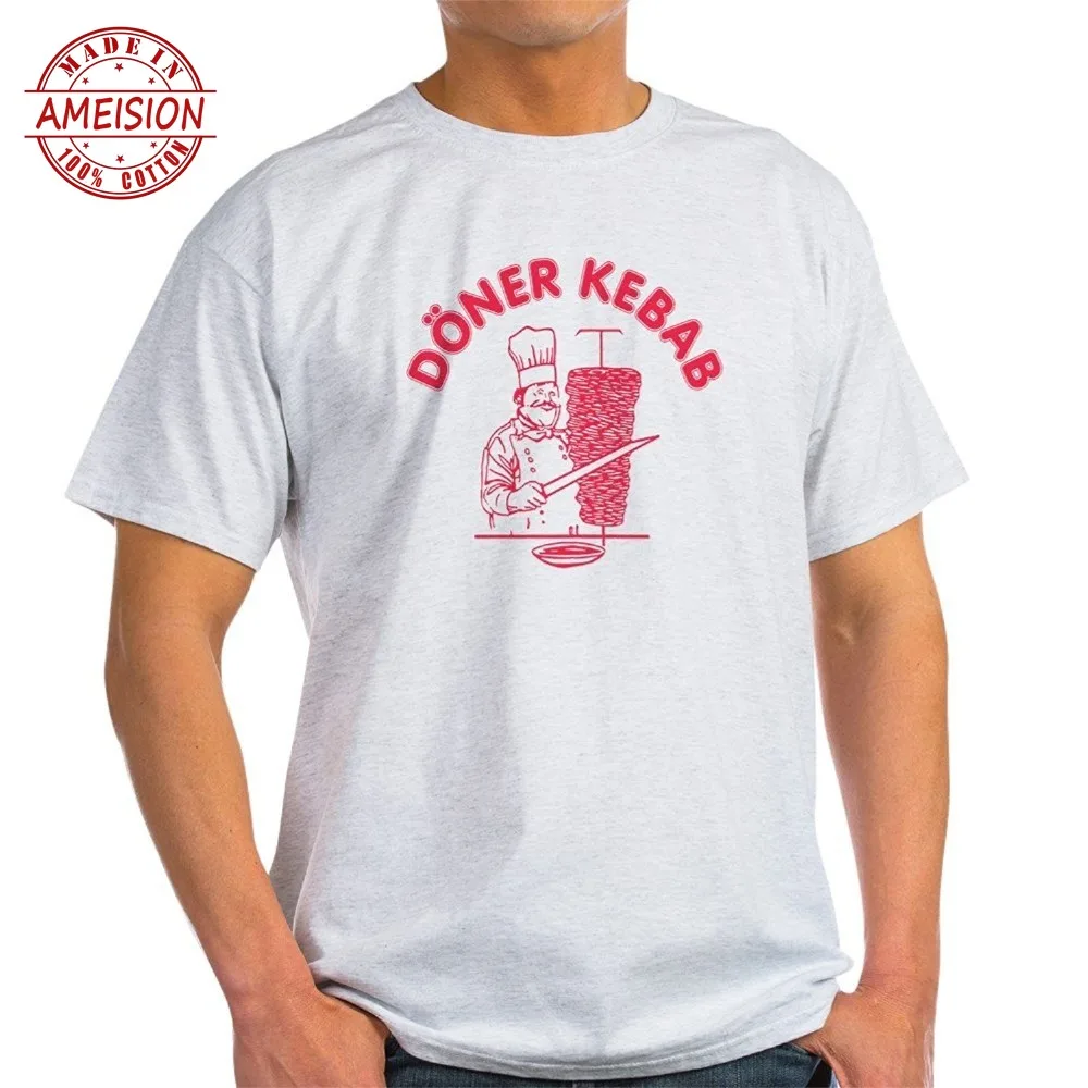 New Design T Shirt Print Men'S 100% Cotton Crew Neck Short-Sleeve Doner Kebab Light Tee Broadcloth  Solid  Full  Casual  Cotton