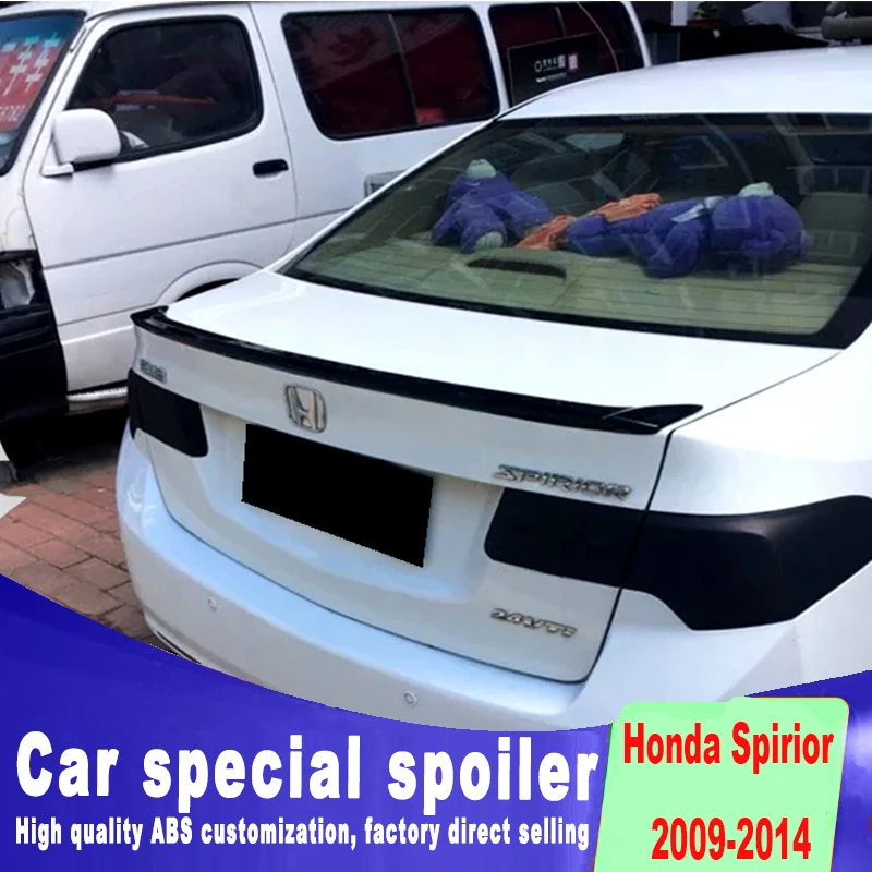 

fixed installation rear trunk spoilers for 2009 2010 2011 2012 2013 2014 honda Spirior spoiler white black primer color