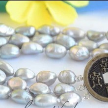 Z6519 3 strands 10 мм серый барокко пресноводных культивированный жемчуг браслет 8 дюймов благородный стиль естественно прекрасно jewe быстрая