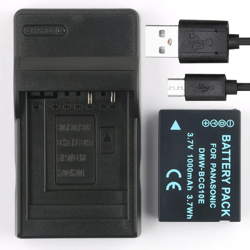 Batería CARGADOR para Panasonic Lumix dmw-bcg-10e bcg-10