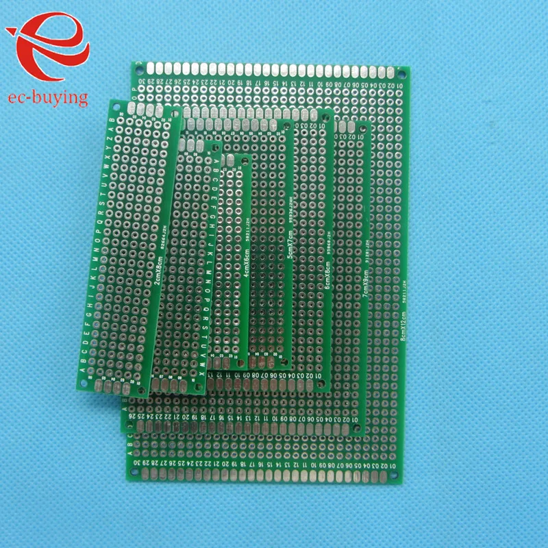 7 шт./лот 5x7 4x6 3x7 2x8 6x8 7x9 8x12 см двухсторонний Прототип PCB Луженая универсальная доска