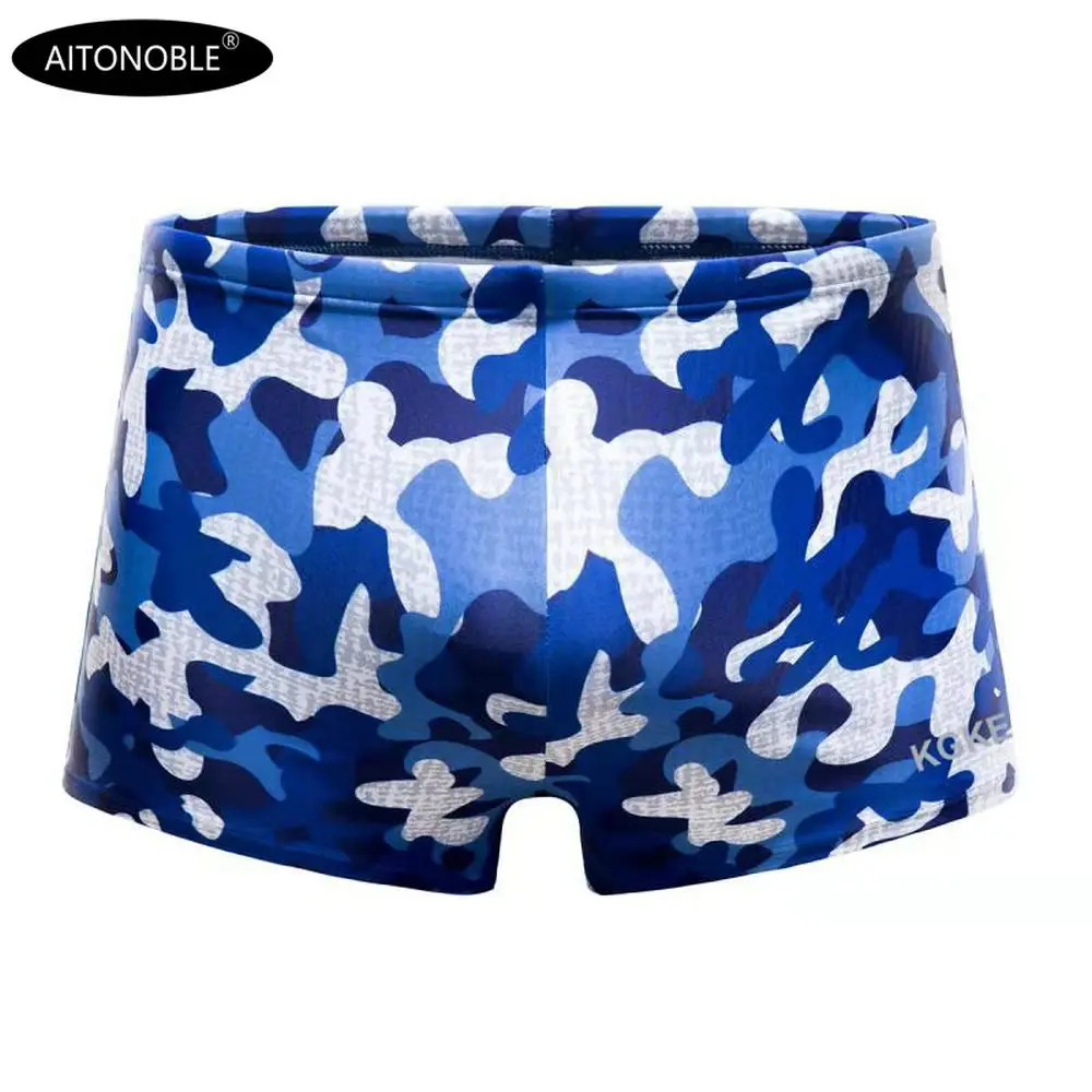 

2019 AITONOBLE MEN'S SWIM JAMMERS COMPRESSION FASHION SOLID SWIMSUIT SQUARE TRUNKS SWIM BOXER TRAINNING SURF