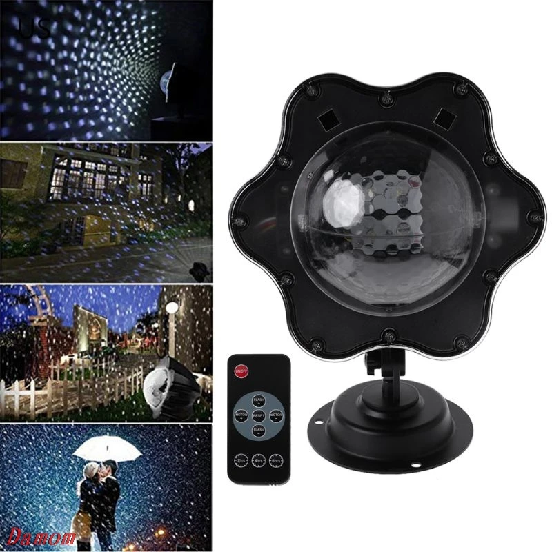 

Waterproof LED Stage Light Romantic Snowfall White Laser Projection Lamp