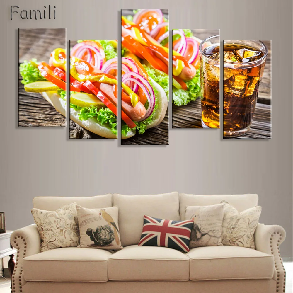 5 piece canvas art HD Print Painting For Kitchen Modern Home Wall Art