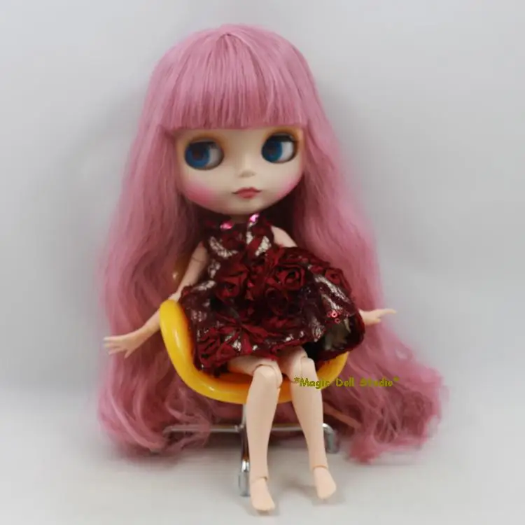 [NBL063] Новинка 11," Кукла Blyth# глубокий розовый длинные волосы BJD NeoBlythe кукла большая голова кукла подходит макияж кукла