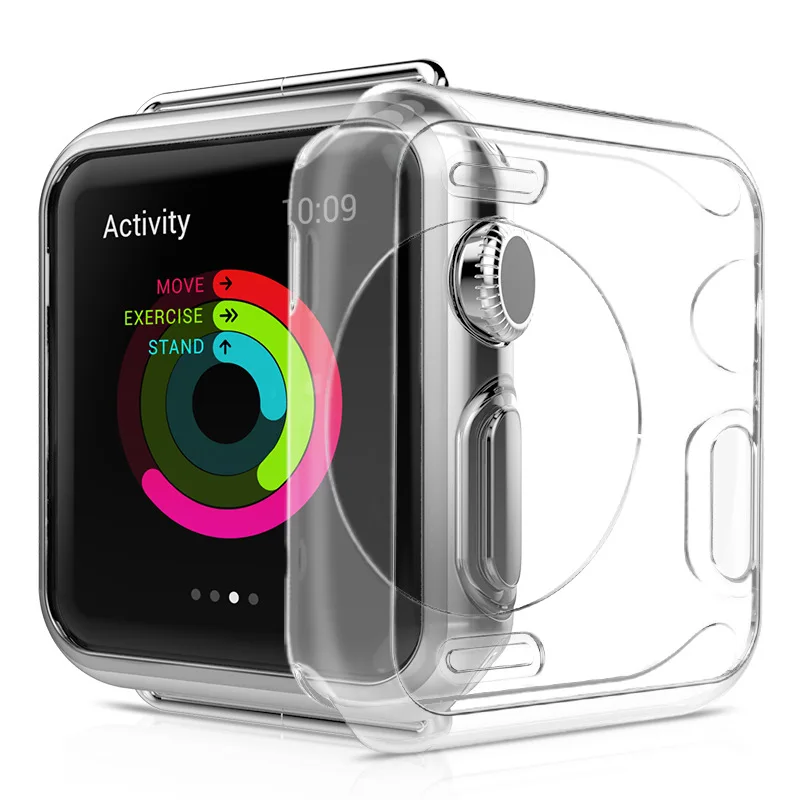 

Case For apple watch 42mm 38mm Transparent TPU soft silicone Protective cover for iWatch Series 2 / 3 Watch accessories