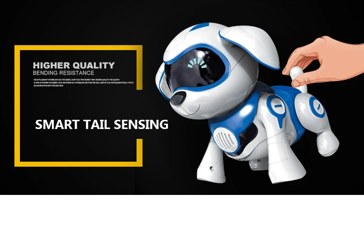 Brinquedo de Indução Controle Inteligente Robô Eletrônico Animal Estimação Programa Interativo Dança Caminhada Brinquedo Robótico Gesto Seguinte Cão Mod. 109967 16 brinquedo robótico animal gesto seguinte