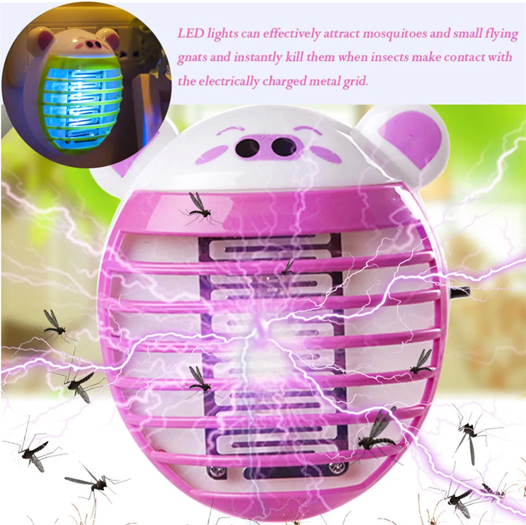 

online star item recommended LED Socket Electric Mosquito Fly Bug Insect Trap Killer Zapper Night Lamp Lights Household items