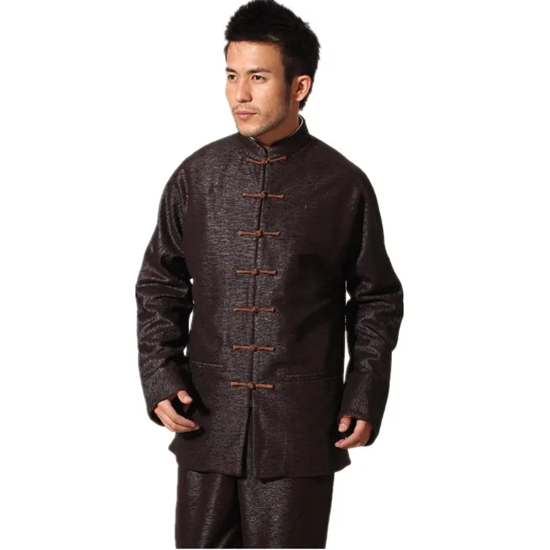 chinese collar coat and tie