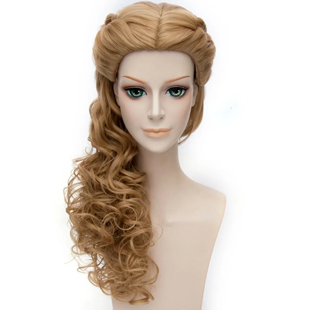 Ccutoo 65 см блонд микс волнистые длинные центральная часть стиль синтетические волосы Косплей Полный Парики Принцесса Золушка