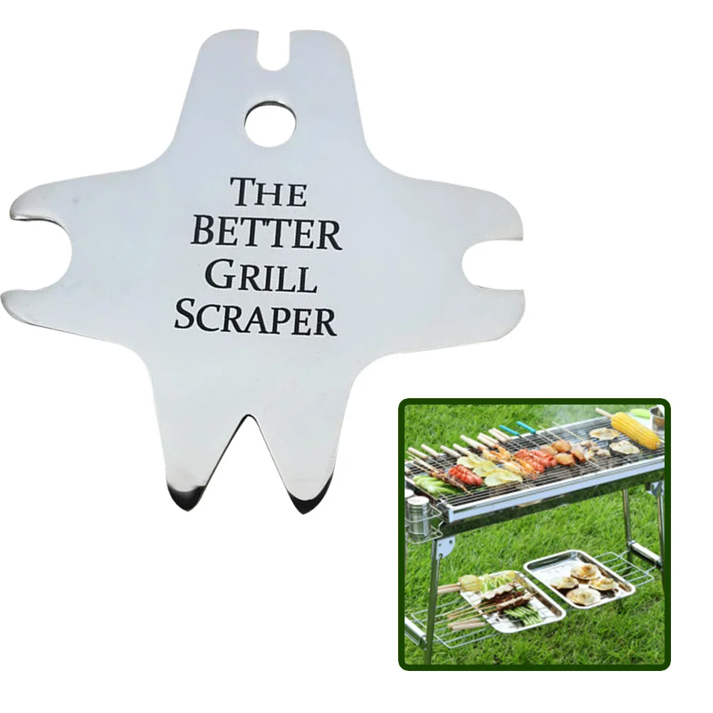 

Griddle Cleaner Universal With Bottle Opener Stainless Steel Home Use Camping Outdoor Grate Tool Barbecue Grill Scraper Portable