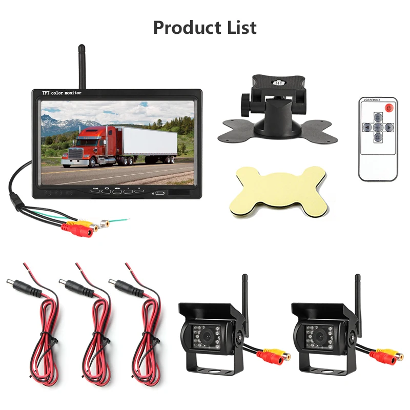 JMCQ 7 дюймов TFT lcd беспроводной автомобильный монитор HD дисплей обратная камера парковочная система для автомобиля заднего вида Мониторы для грузовиков рабочие автомобили