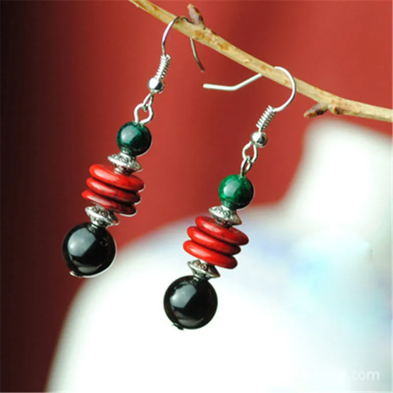

Women earring new accessories DIY hot sell beaded dangle earrings simple retro jewelry components birthday gift D097