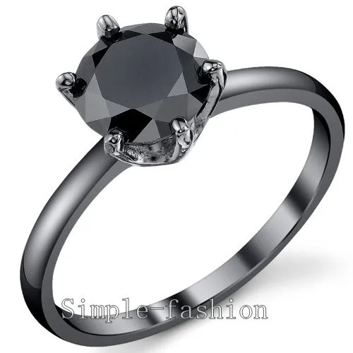 Joyer a De Moda Garra Set Negro 5A Zirconia Piedra 10KT Oro Lleno 