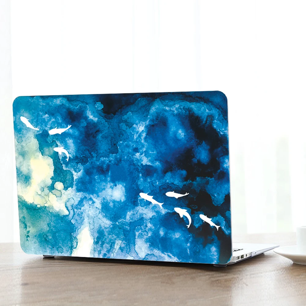 Мраморный Жесткий Чехол для ноутбука + кожаный чехол клавиатуры Macbook Air13 New A1932 Pro