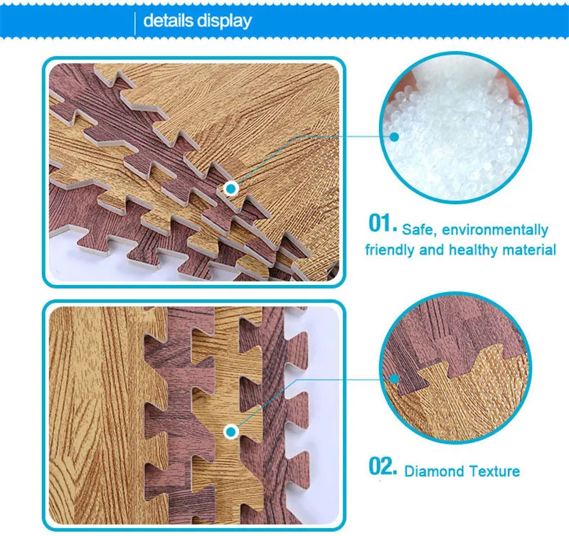 6/12/15/18/24 шт мягкие деревянные головоломки коврики детские, для малышей Дети играть в игры ковер для упражнений в тренажерном зале пол Плитки мягкий напольный пенопластовый коврик 30X30 см