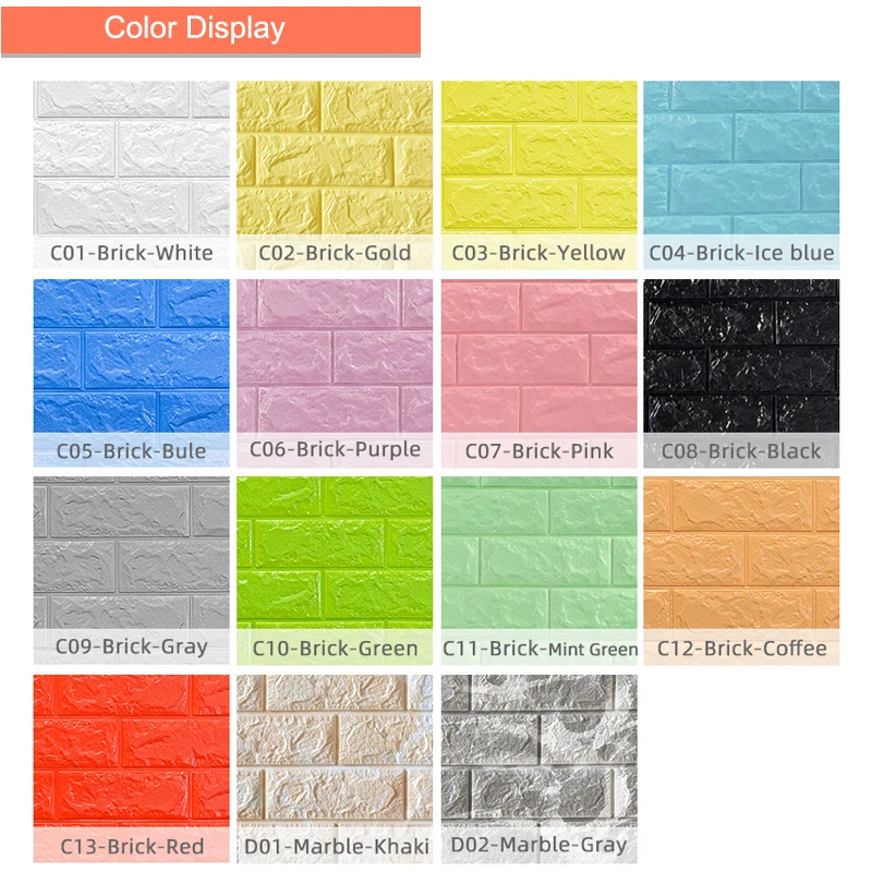 10 pcs 3D Wall Paper Brick Waterproof Wall paper 3D DIY Self-Adhesive Decor For Bedroom Kids Room Living Room Wallpaper Paper 10 pcs 3D Wall Paper Brick Waterproof Wall paper 3D DIY Self-Adhesive Decor For Bedroom Kids Room Living Room Wallpaper Paper