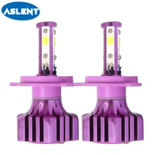 Buy Aslent Super canbus Auto Led H4 Headlight H3 9005 HB3 9006 HB4 Car Bulb 6500K COB Chip 72W 8000lm H8 H9 H11 Lamp All-in-one Free Shipping
