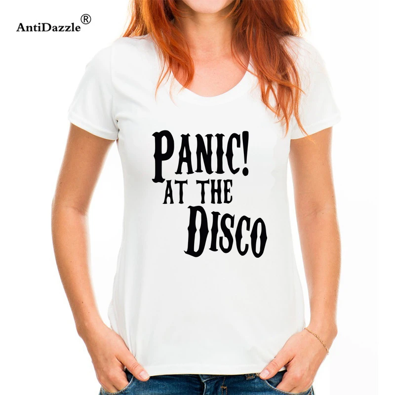 Antidazzle Panic At The Disco T shirt Woman Girls gift casual Modal tee Asian | Женская одежда