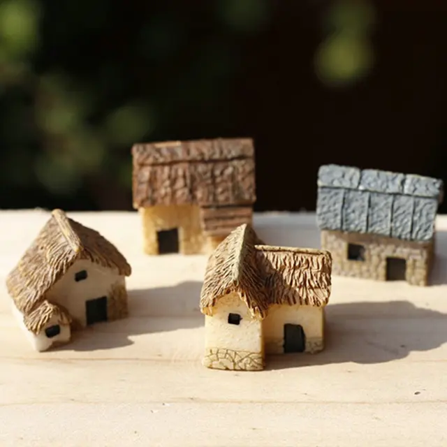 Small House Figurines Decoration Crafts Resin Micro Landscape Small House Figurines Decoration Crafts Resin Micro Landscape Ornaments Mini Reative Design Miniature Garden