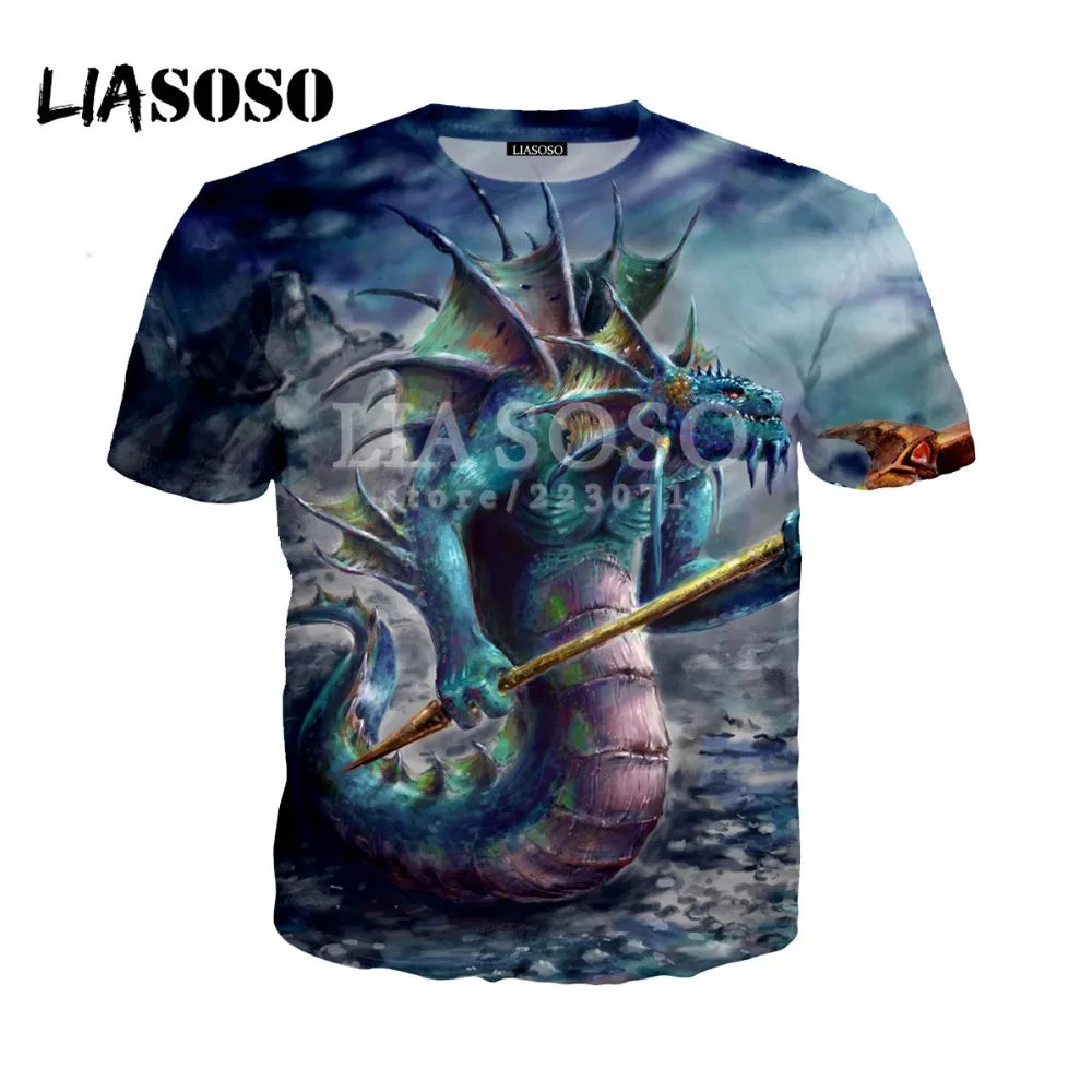  LIASOSO Summer New Men Women 3D Print Video Game Dota 2 T Shirt Fashion Short Sleeve Sweatshirt Hip