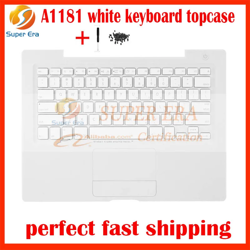 95% NEW US USA white A1181 Top Case For Apple Macbook 13'' A1181 Top Case With US Keyboard And Trackpad Touch Pad Replacement apple mc704zm a white